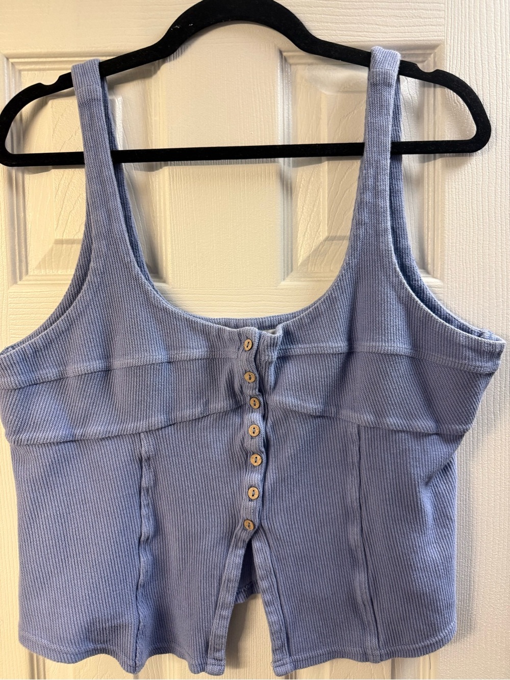 Free People Light Lavender Ribbed Button-Front Tank